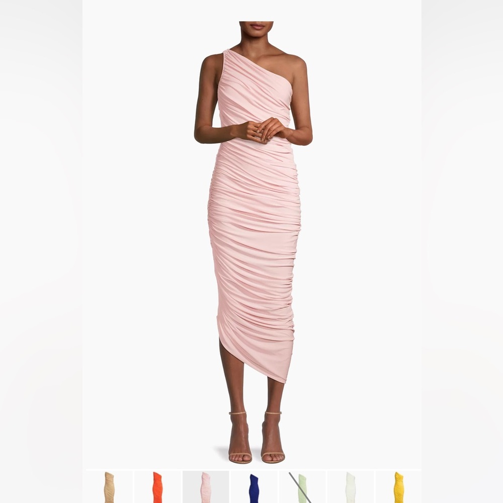 Norma Kamali ruched dress in pink size small